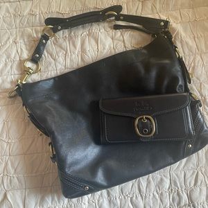Coach black leather purse & matching wallet